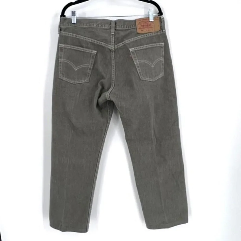 Vintage‎ Y2K 2000s Levi's 501 button fly Men's Green Denim Jeans Size 36 Sample
